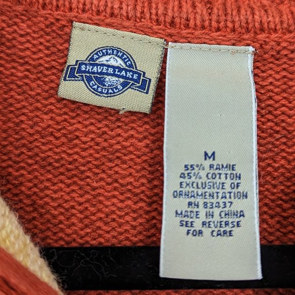 Vintage Autumn Embroidered Fall Harvest Orange Sweater Size Medium - Picture 8 of 14